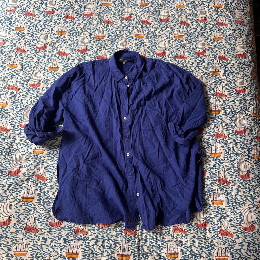 MADEWELL oversized blue linen shirt